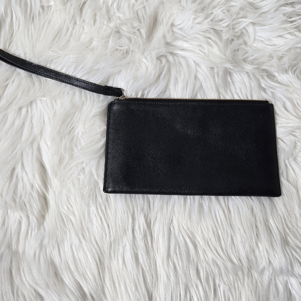 Furla Sleek Black Leather Wristlet - Picture 3 of 5